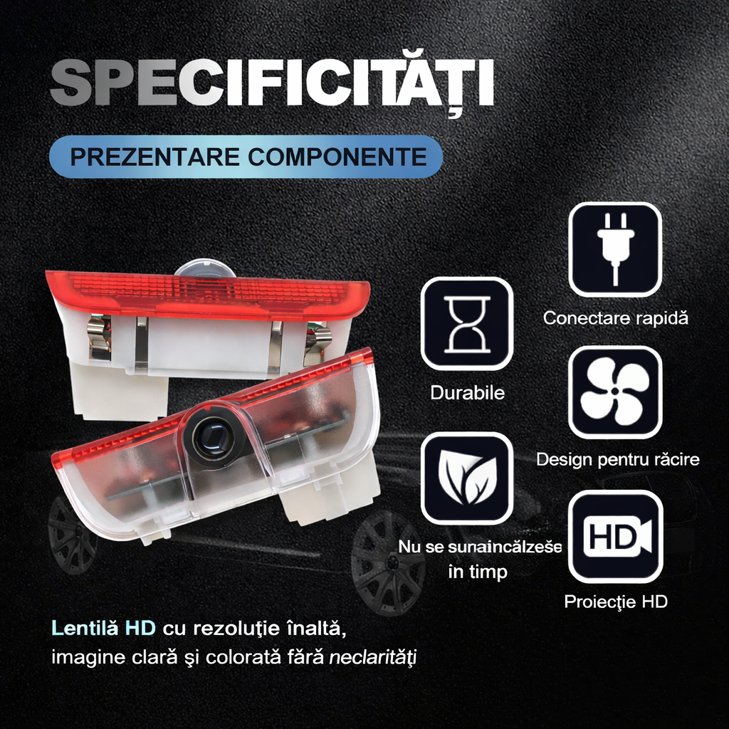 Volkswagen logo door projectors