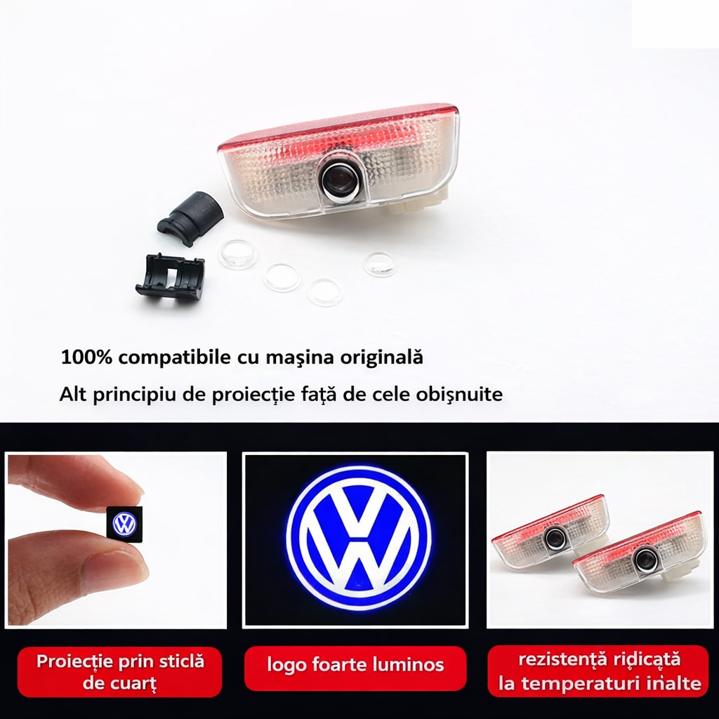 Volkswagen logo door projectors