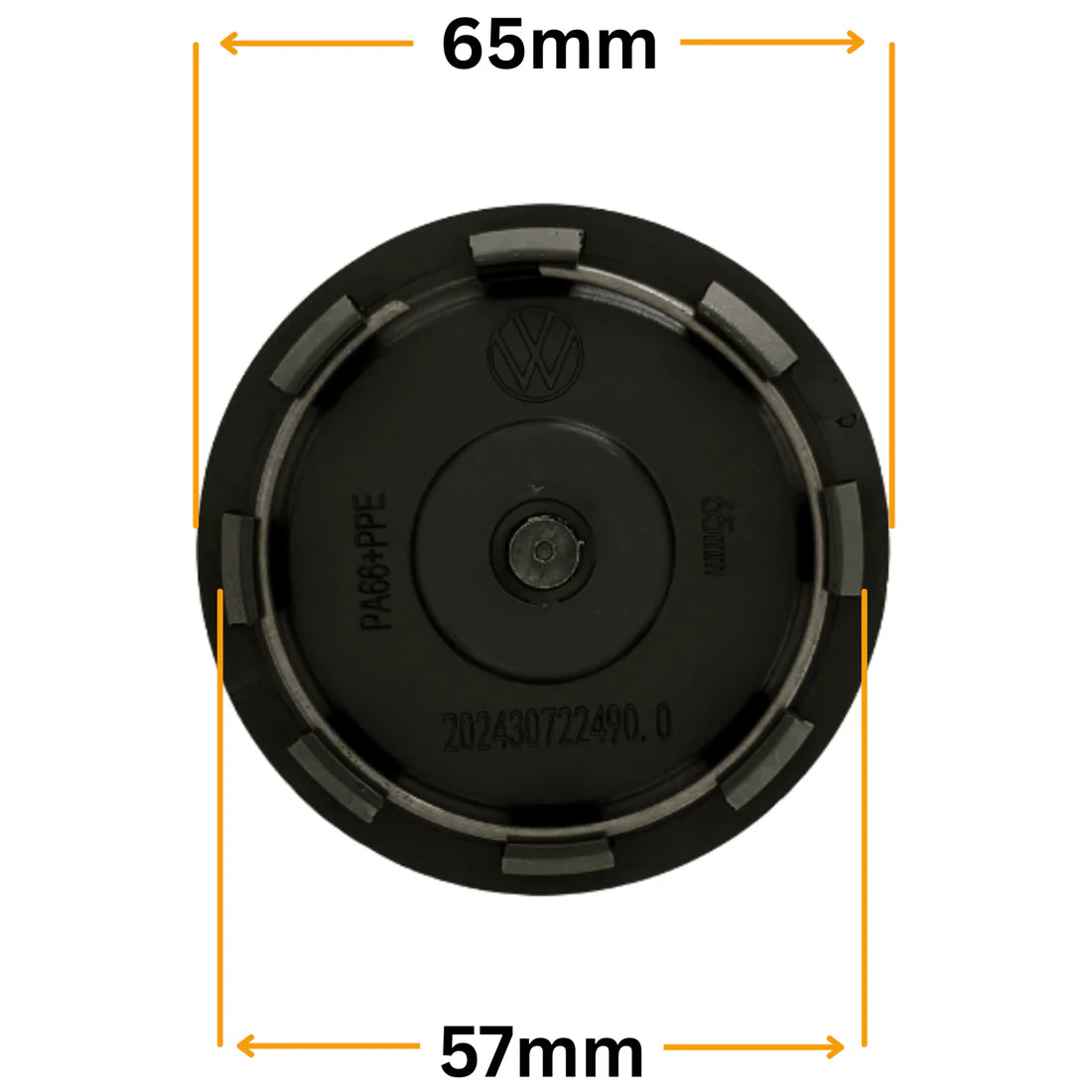 Volkswagen Floating Center Caps 65mm
