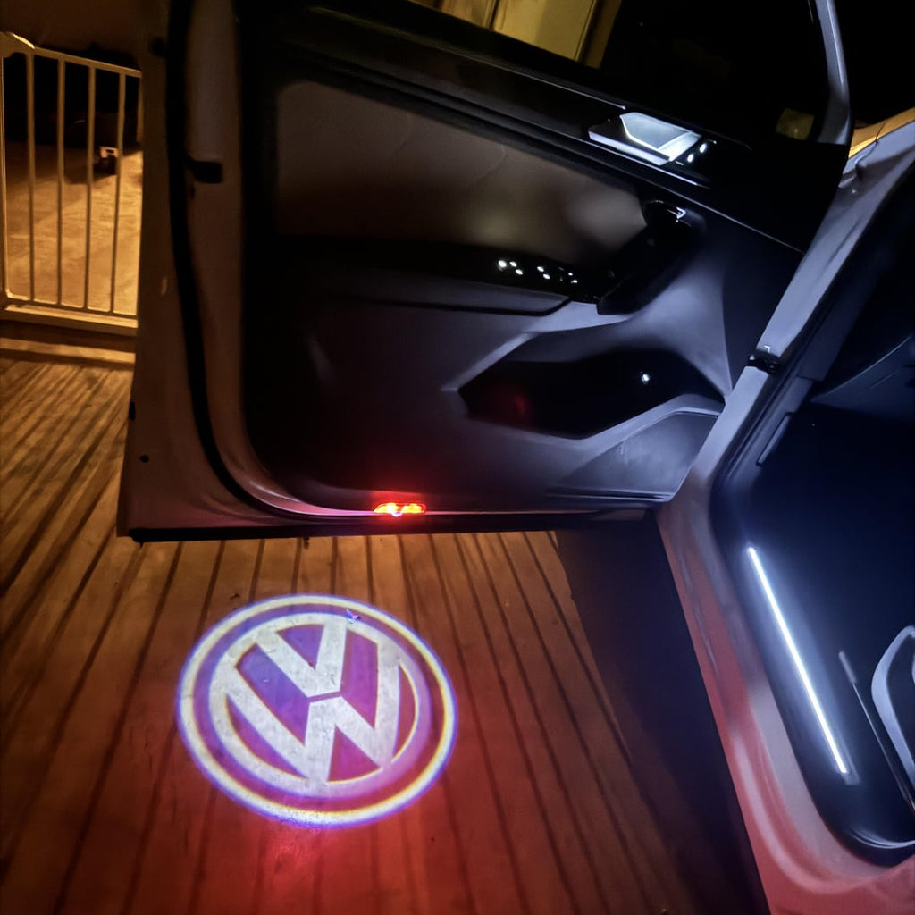 Volkswagen logo door projectors