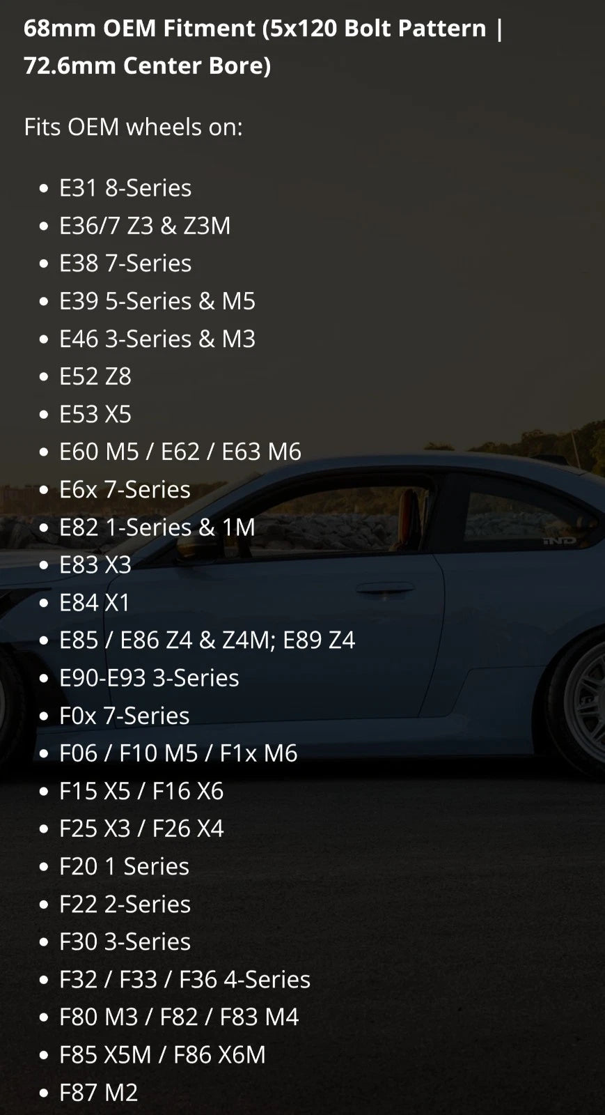 BMW Floating Center Caps 56/68mm